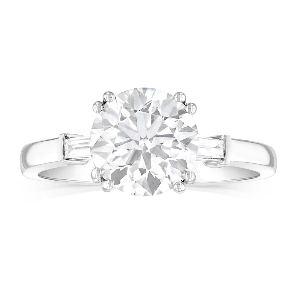 Luminesce Lab Grown 18ct White Gold 2 Carat Certified Diamond Solitaire Ring