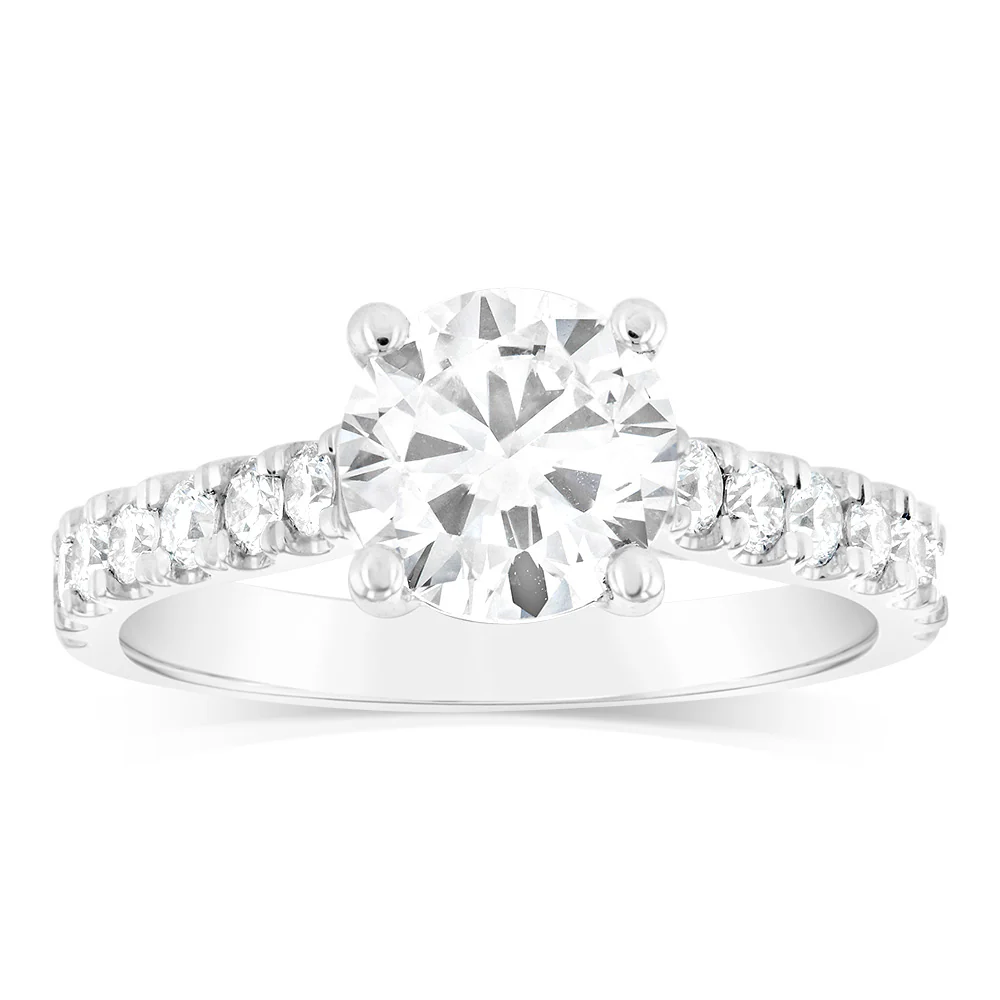 Luminesce Lab Grown 18ct White Gold 2 Carat TW 1.5 Carat Certified Diamond Ring