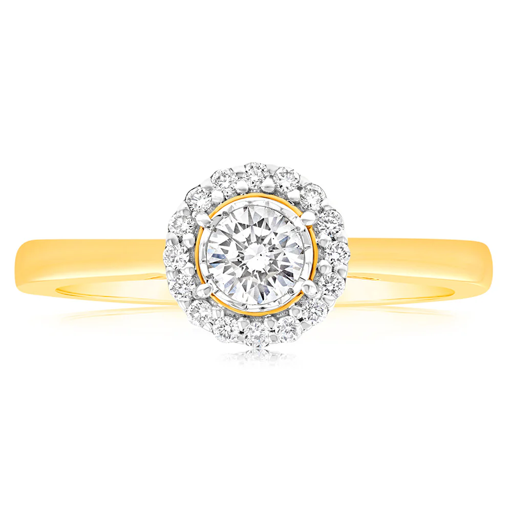 Luminesce Lab Grown 18ct Yellow Gold 0.30 Carat Diamond Solitaire Ring with Centre Diamond 0.25 Carat - Image 2