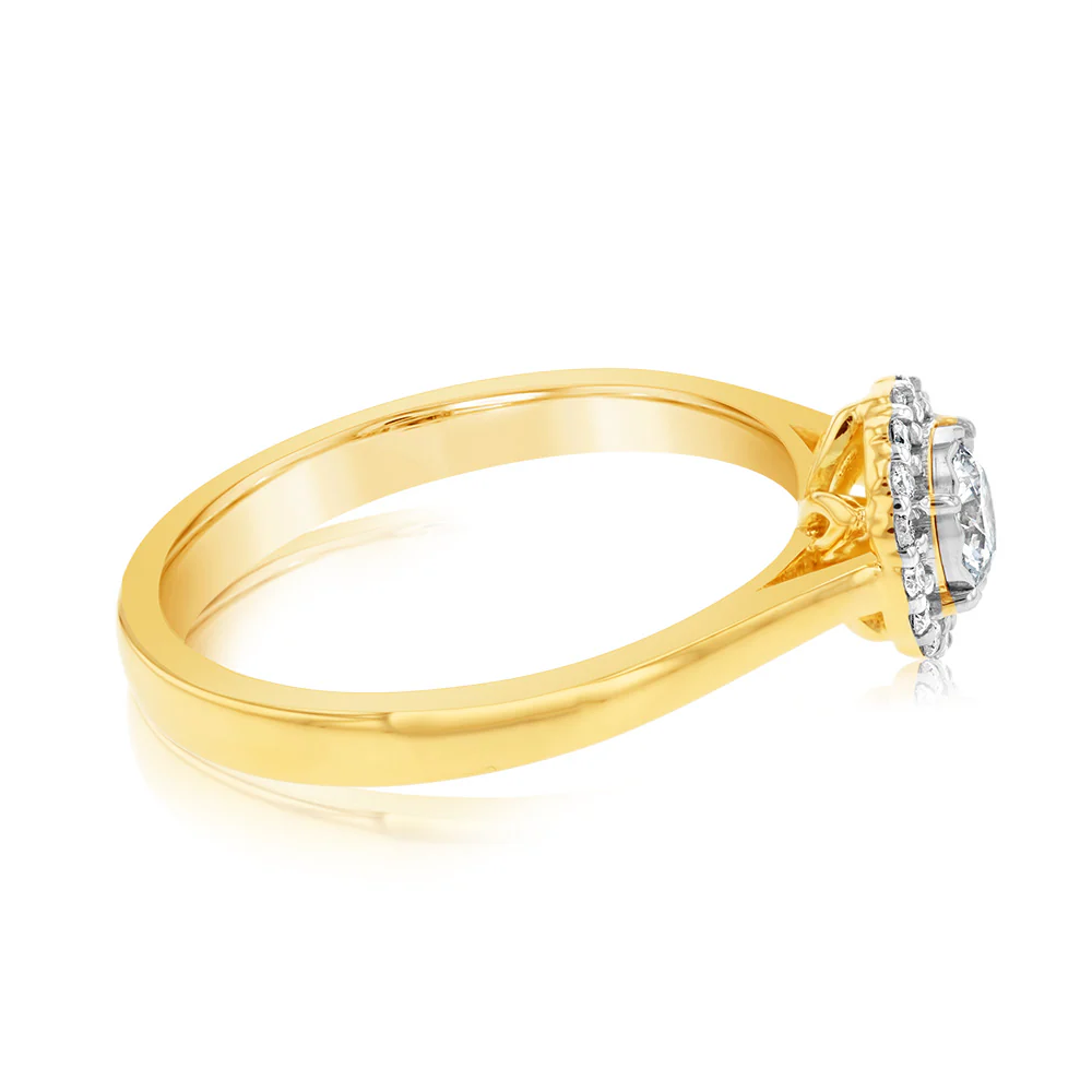 Luminesce Lab Grown 18ct Yellow Gold 0.30 Carat Diamond Solitaire Ring with Centre Diamond 0.25 Carat - Image 3