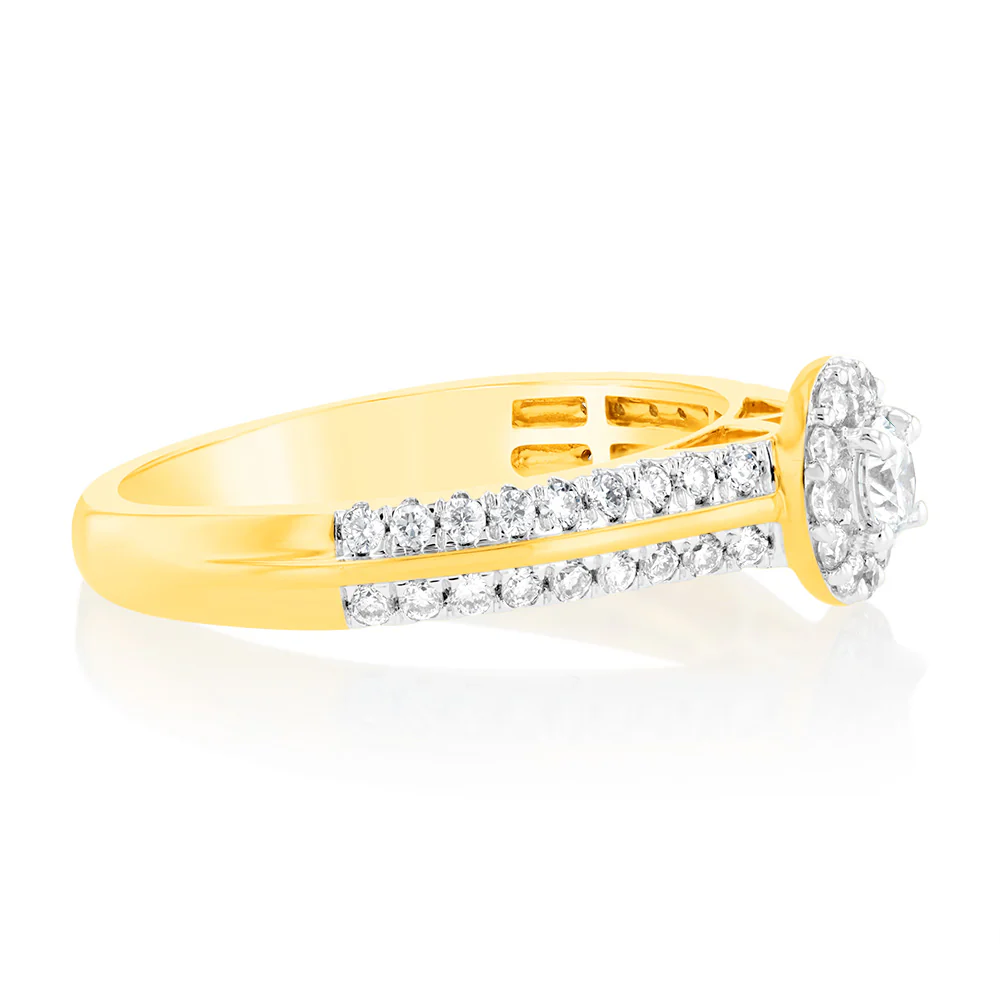 Luminesce Lab Grown 18ct Yellow Gold 1/2 Carat Diamond Ring - Image 2
