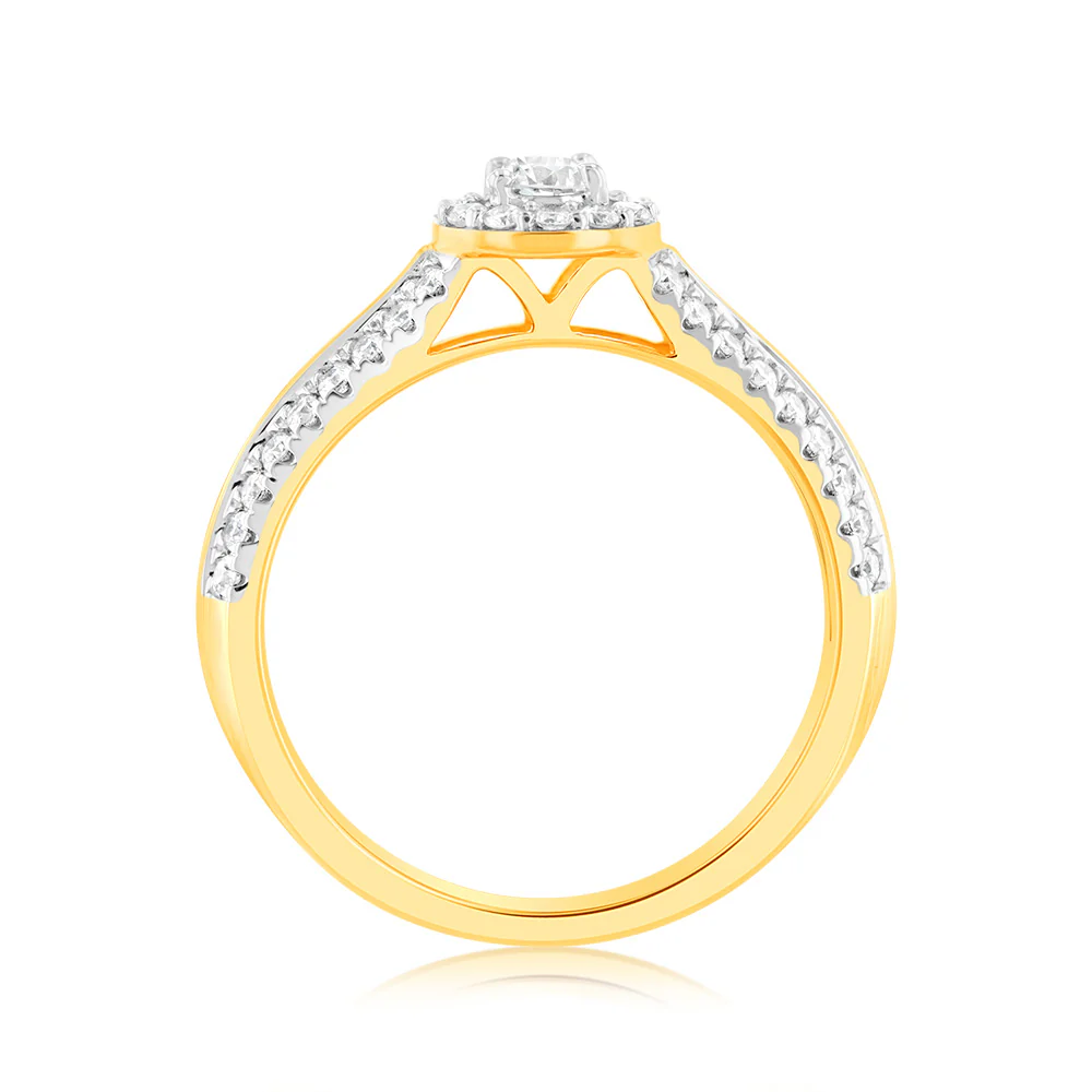 Luminesce Lab Grown 18ct Yellow Gold 1/2 Carat Diamond Ring - Image 3