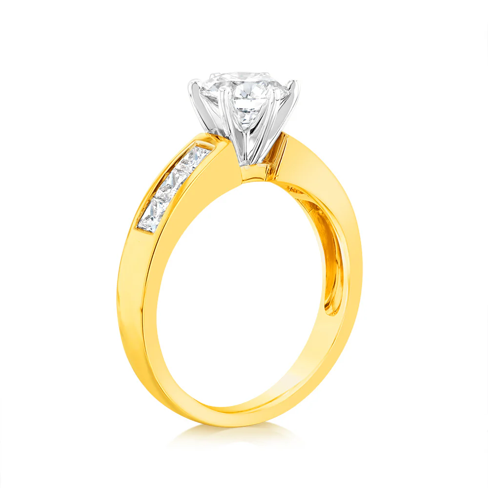 Luminesce Lab Grown 18ct Yellow Gold 1.5 Carat TW 1 Carat Centre Diamond Ring - Image 3