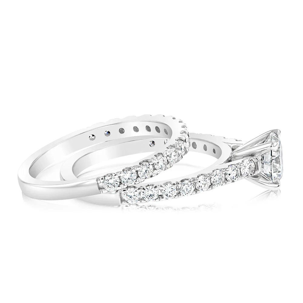 Luminesce Lab Grown 1Ct Diamond Bridal Set in 14ct White Gold - Image 2