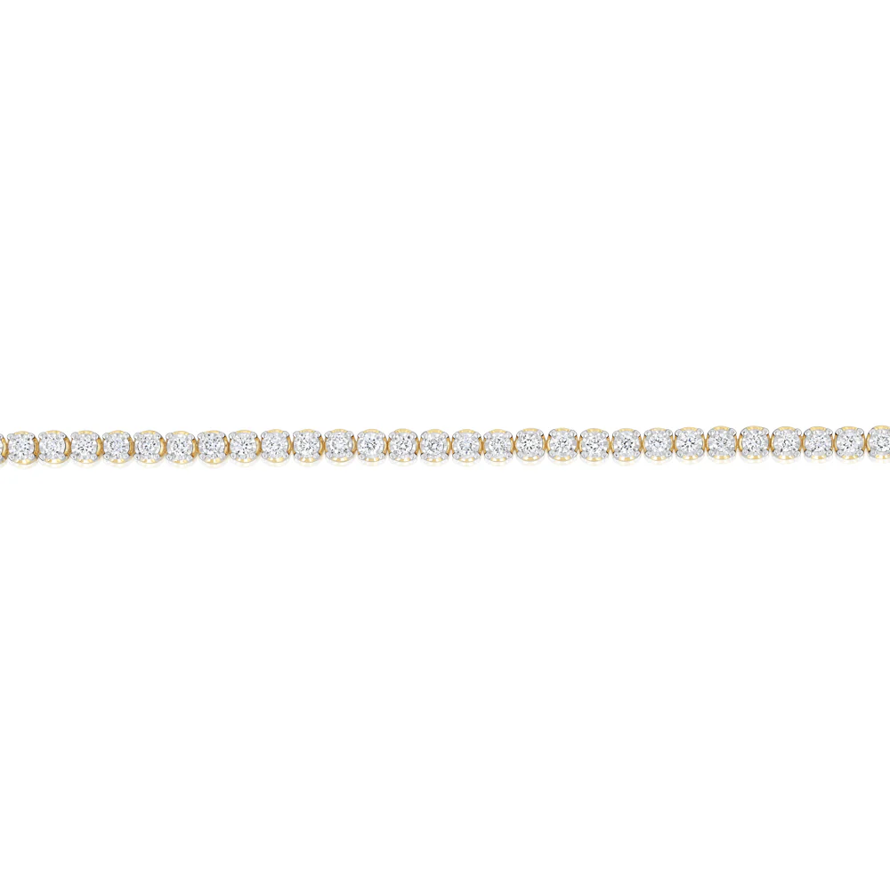 Luminesce Lab Grown 2.00 Carat Diamond Tennis Bracelet in Gold Plated Silver - Image 2