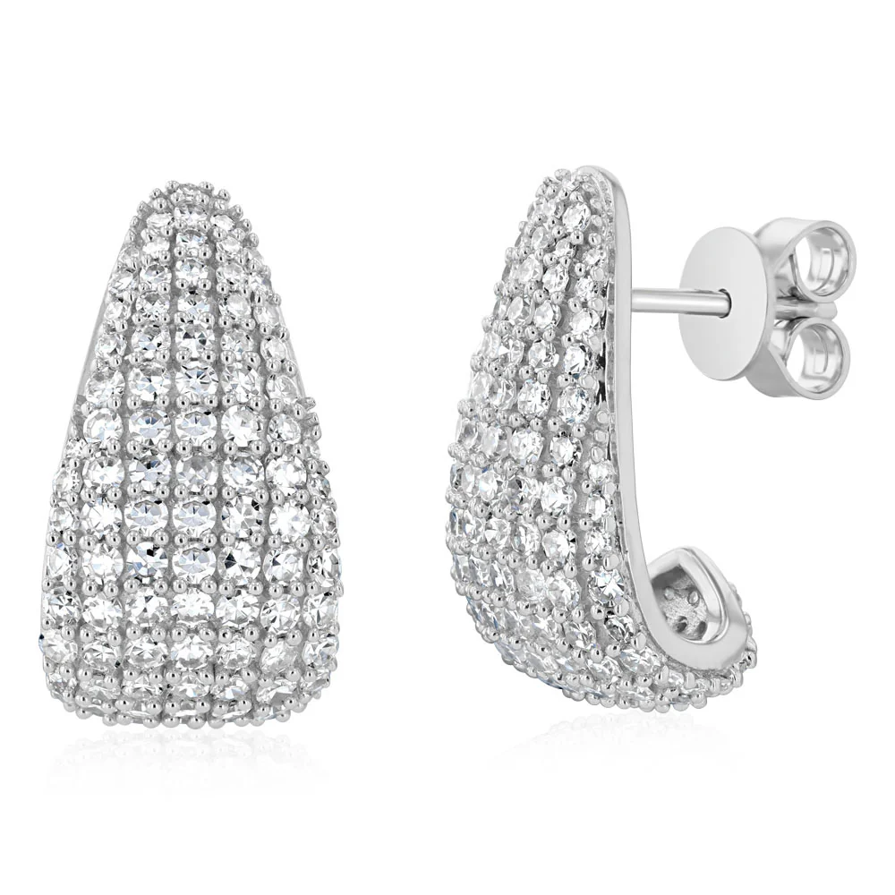 Luminesce Lab Grown 2.10 Carat Diamond Hoop Earrings in Sterling Silver