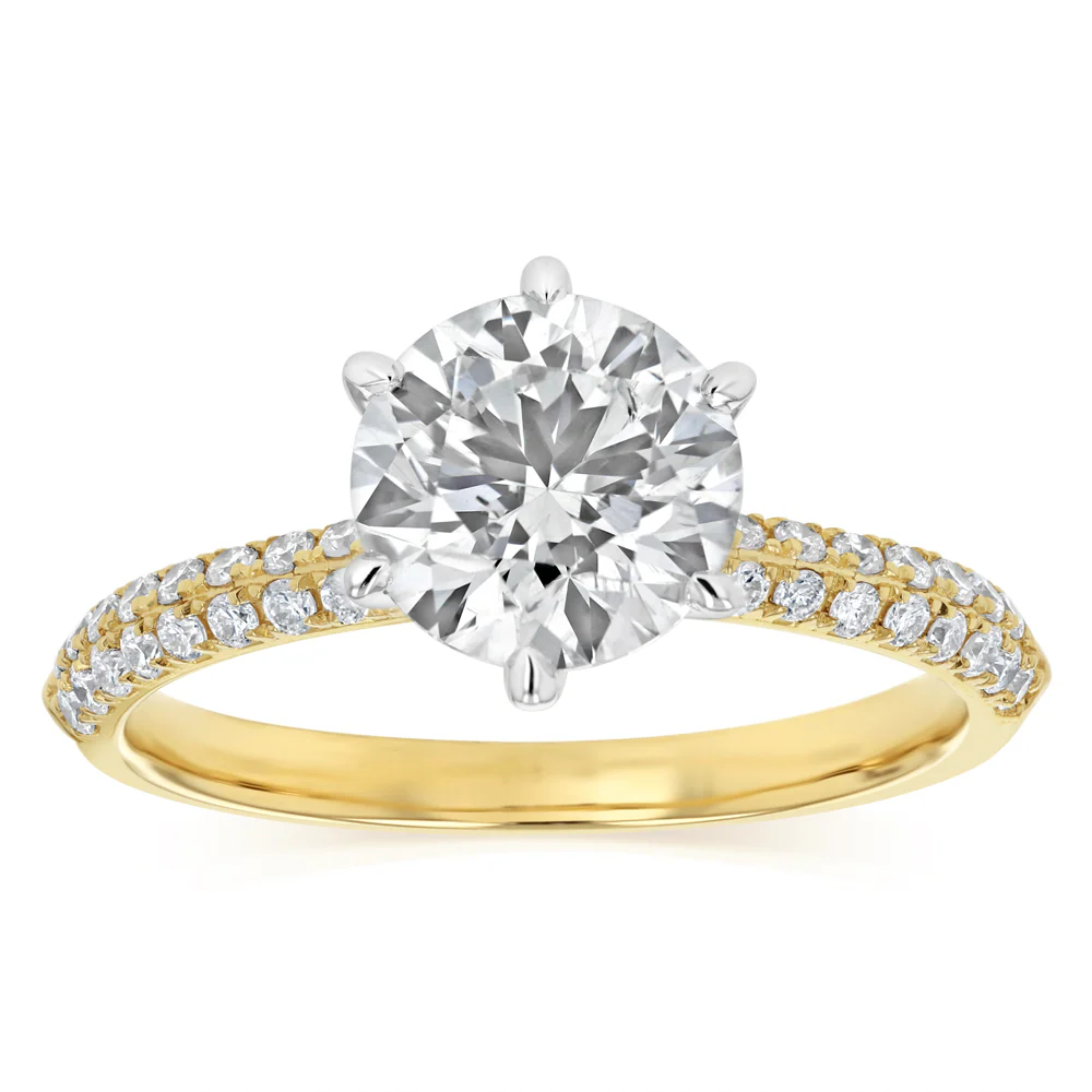 Luminesce Lab Grown 2.30 Carat Diamond Solitaire Ring in 9ct Yellow Gold