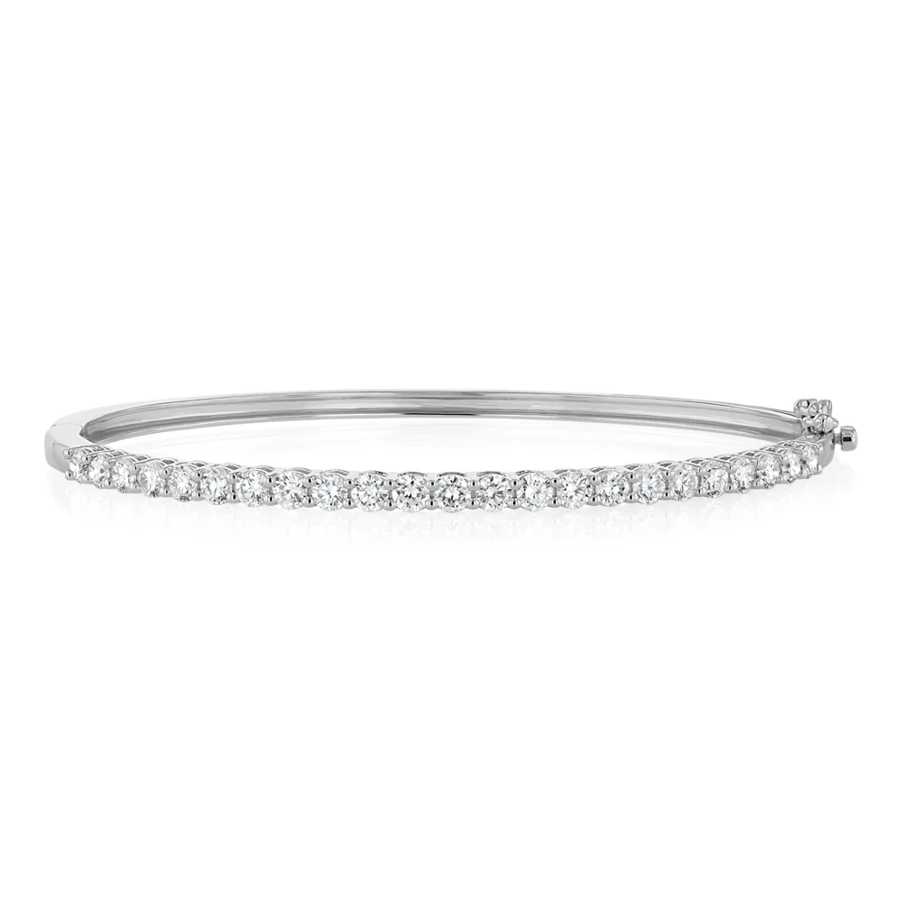 Luminesce Lab Grown 2 Carat Diamond Bangle in Sterling Silver