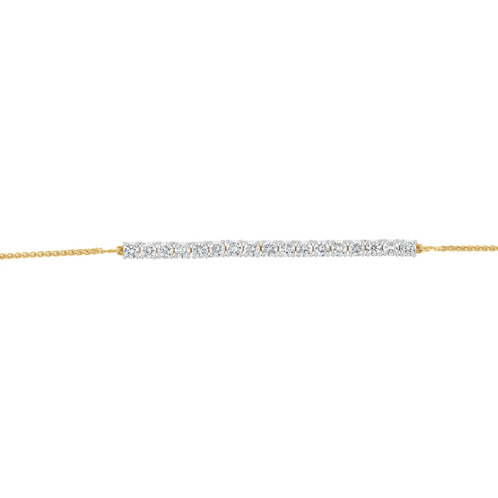 Luminesce Lab Grown 2 Carat Diamond Bolo Bracelet in Gold Plated Sterling Silver - Image 2