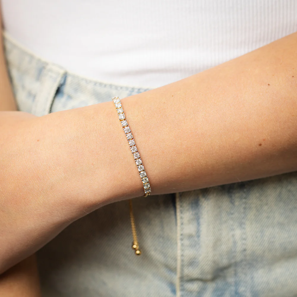 Luminesce Lab Grown 2 Carat Diamond Bolo Bracelet in Gold Plated Sterling Silver - Image 3