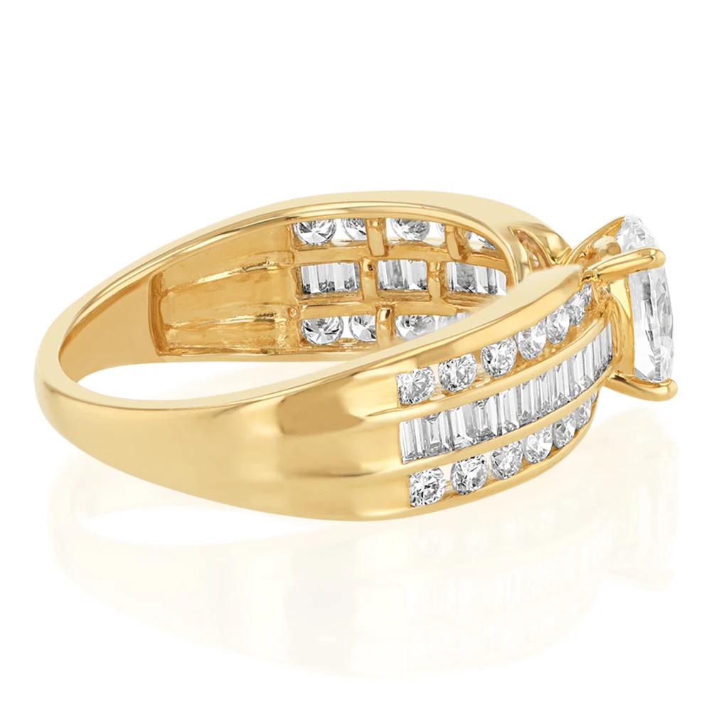 Luminesce Lab Grown 2 Carat Diamond Ring in 9ct Yellow Gold - Image 2
