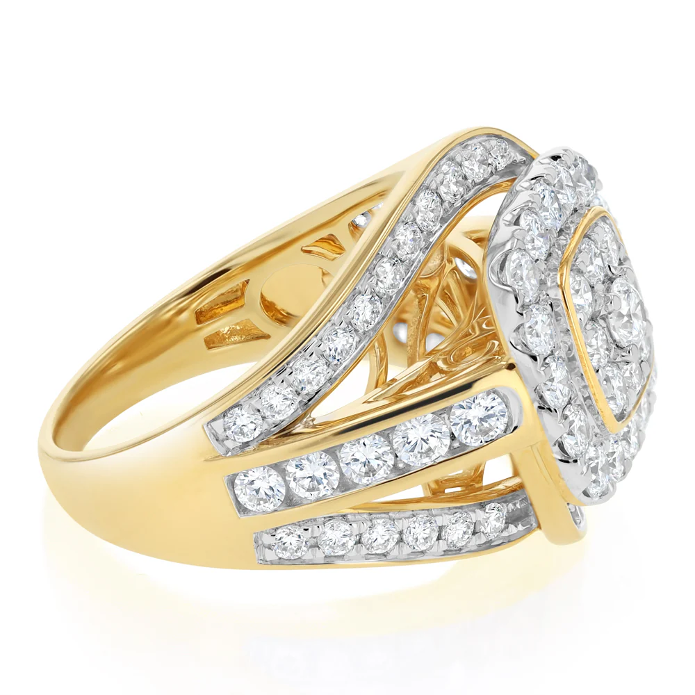 Luminesce Lab Grown 2 Carat Diamond Ring in 9ct Yellow Gold