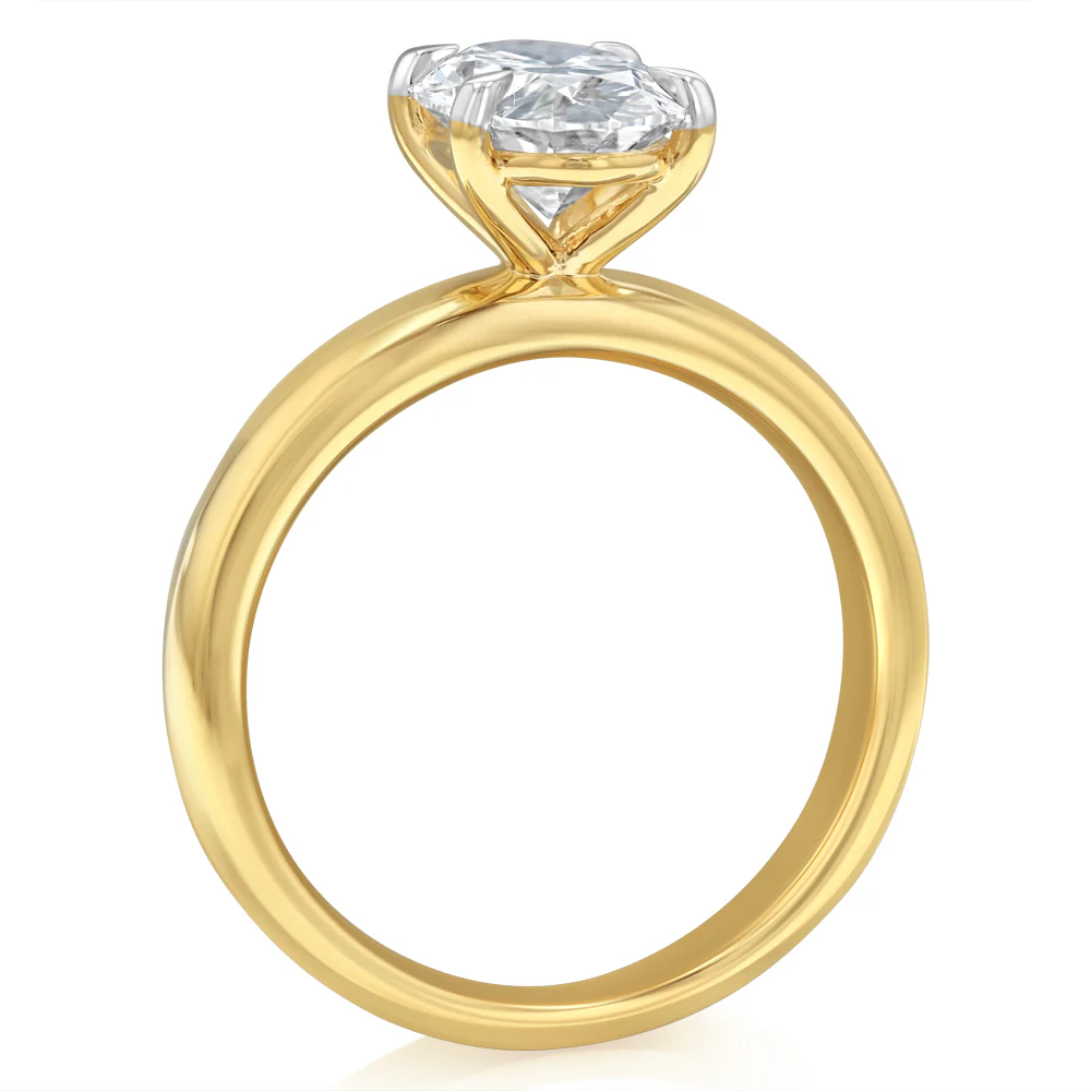 Luminesce Lab Grown 2 Carat Diamond Solitaire Ring in Gold Plated Sterling Silver - Image 3
