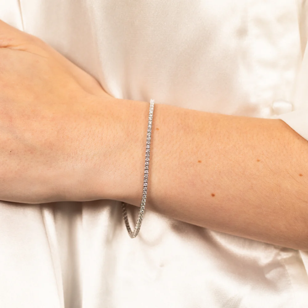 Luminesce Lab Grown 2 Carat Diamond Tennis Bracelet in 9ct White Gold - Image 3