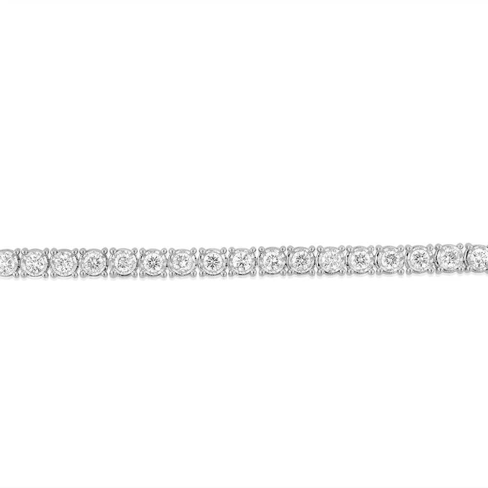 Luminesce Lab Grown 2 Carat Diamond Tennis Bracelet in 9ct White Gold - Image 2