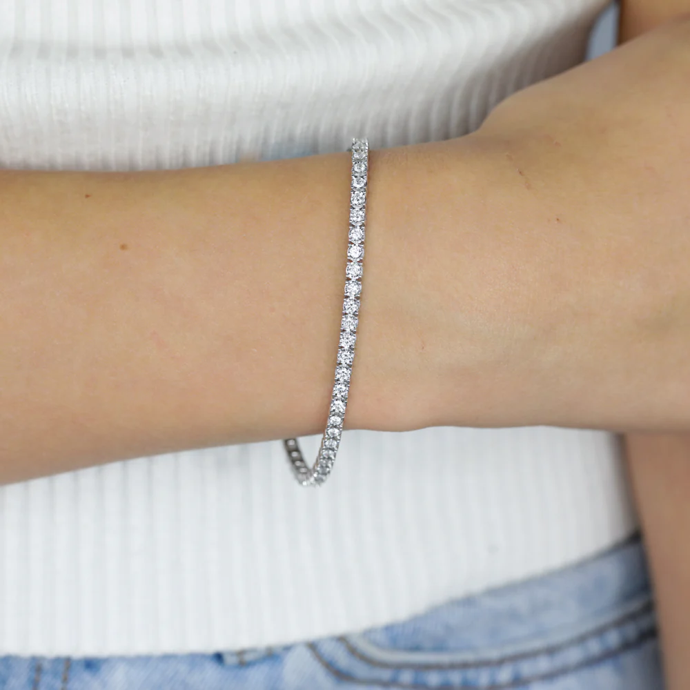 Luminesce Lab Grown 2 Carat Diamond Tennis Bracelet in 9ct White Gold - Image 4