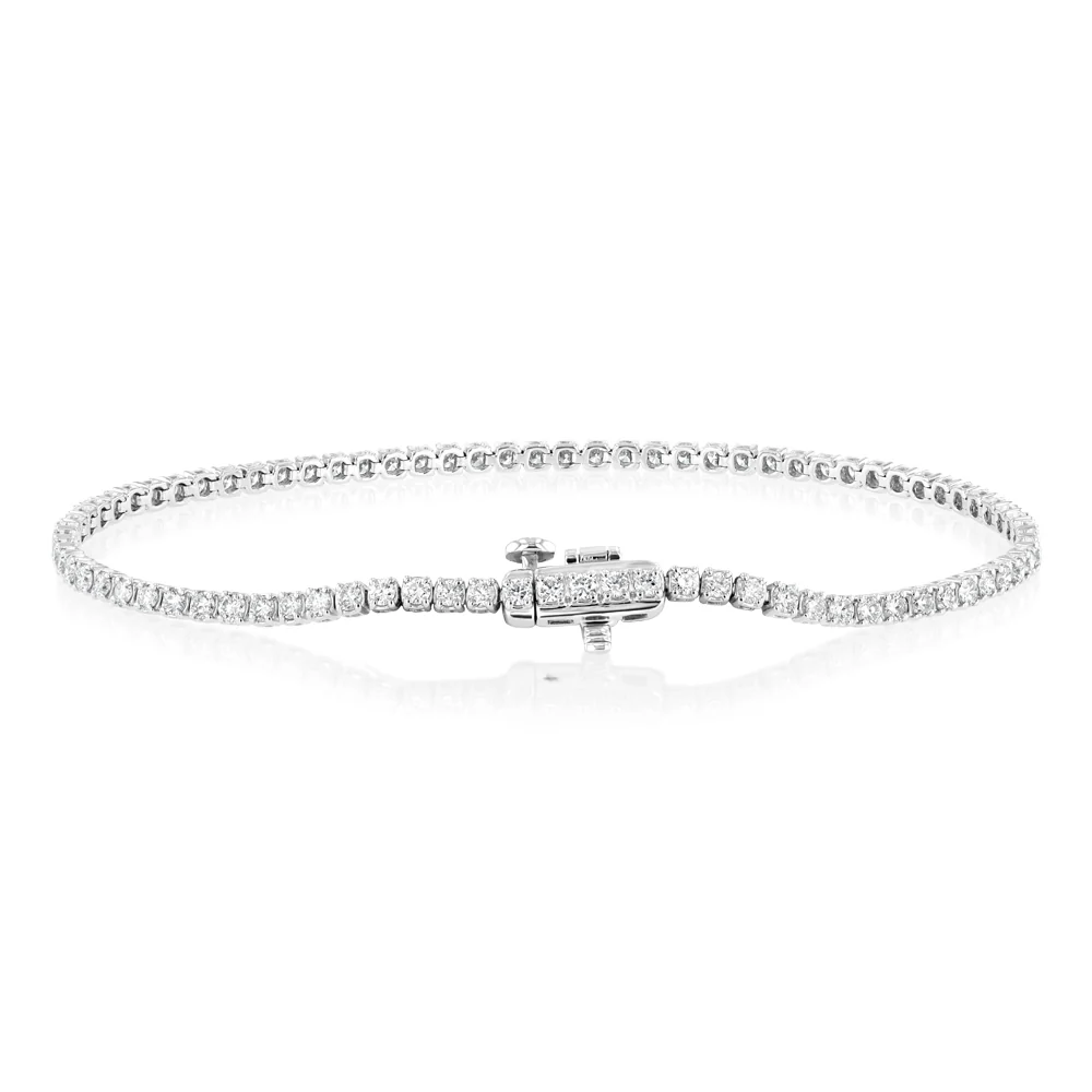 Luminesce Lab Grown 2 Carat Diamond Tennis Bracelet in Platinum - Image 4