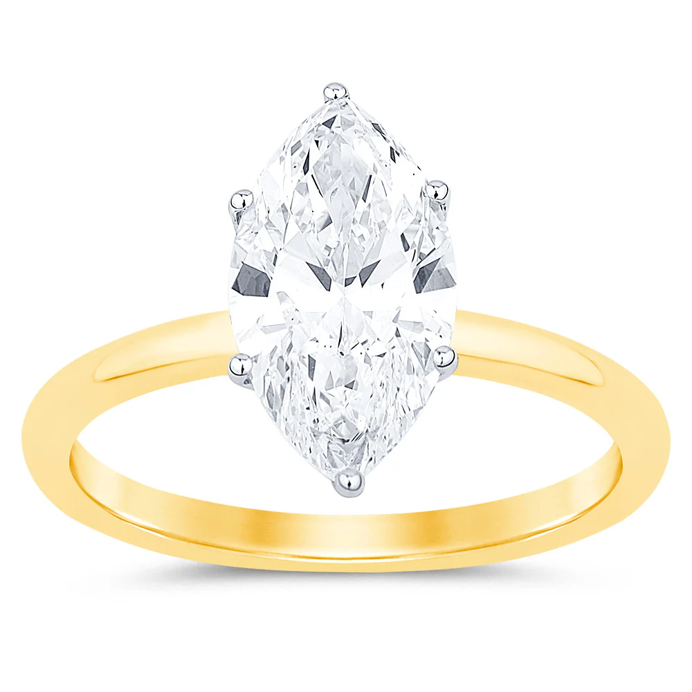 Luminesce Lab Grown 2 Carat Solitaire Ring in 18ct Yellow Gold