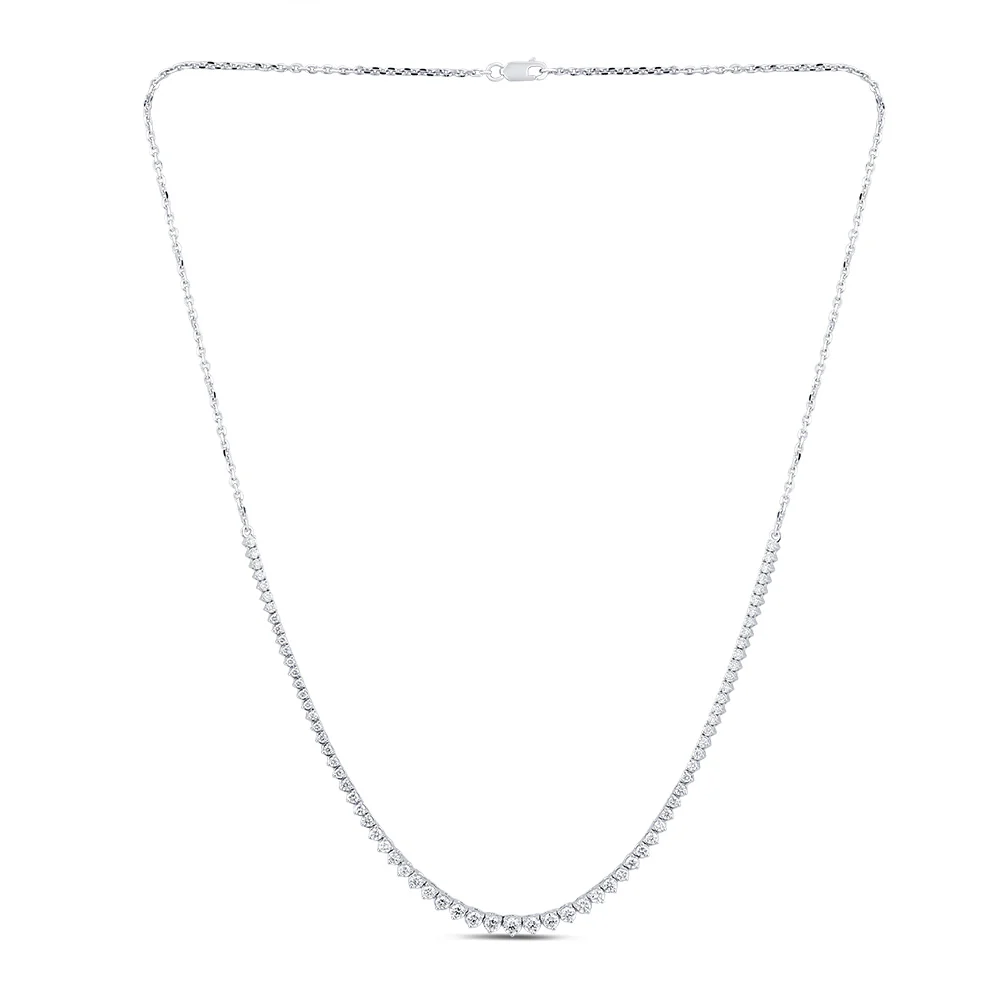 Luminesce Lab Grown 2 Carats Diamond Cable Chain Necklace in 9ct White Gold - Image 2
