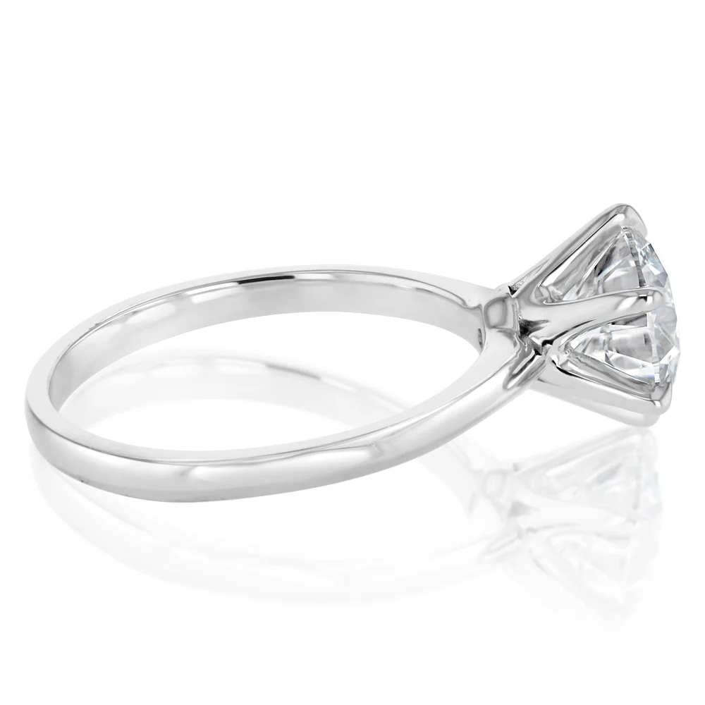 Luminesce Lab Grown 2 Carats Diamond Solitaire Ring in 9ct White Gold - Image 2