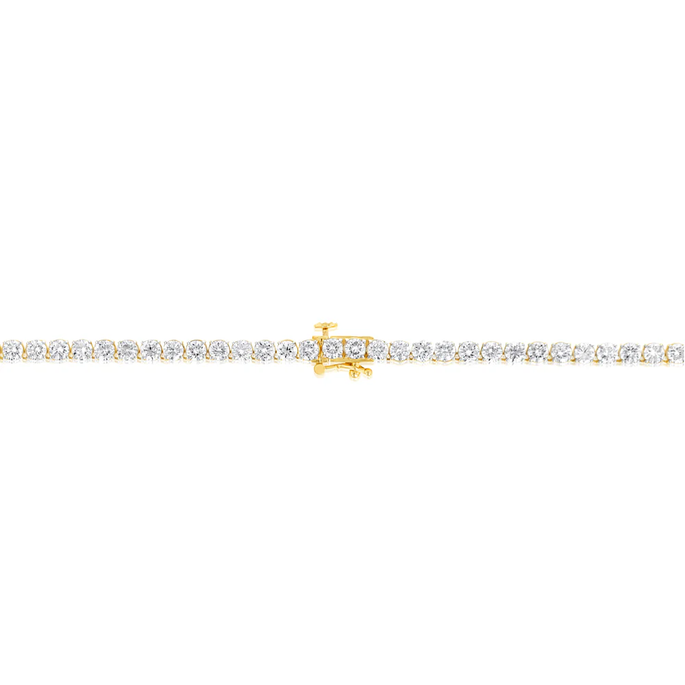 Luminesce Lab Grown 20 Carats Diamond Tennis Necklace in 9ct Yellow Gold - Image 3
