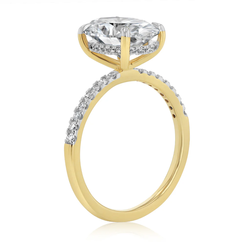 Luminesce Lab Grown 3.20 Carat Diamond Oval Ring in 9ct Yellow Gold - Image 3
