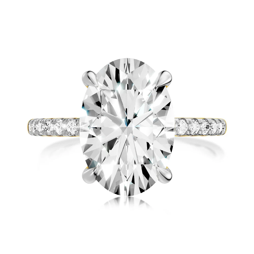 Luminesce Lab Grown 3.20 Carat Diamond Oval Ring in 9ct Yellow Gold - Image 6
