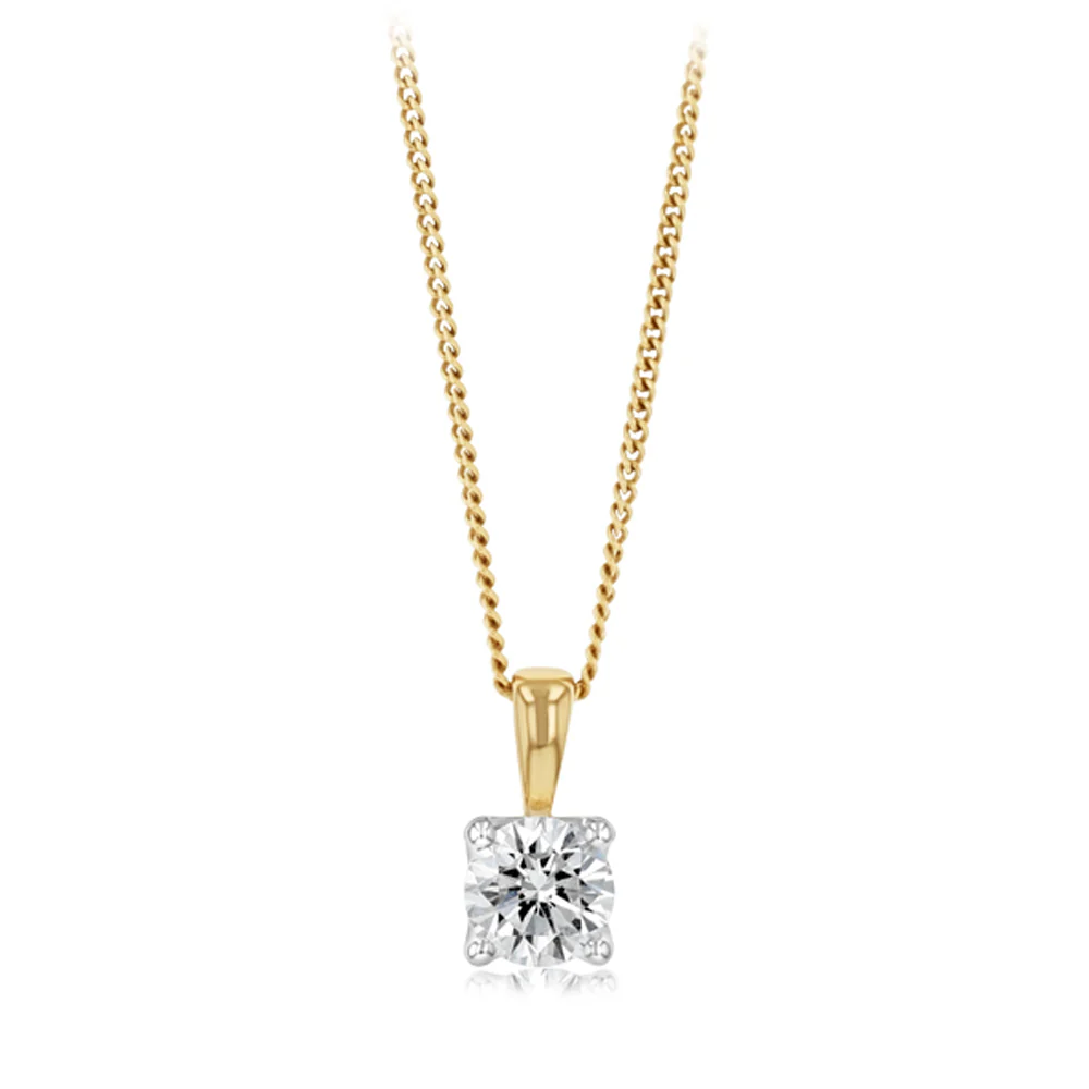 Luminesce Lab Grown 3/4 Carat Diamond Pendant in 9ct Yellow and White Gold