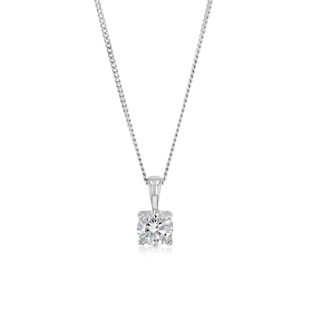 Luminesce Lab Grown 3/4 Carat Diamond Solitaire Pendant in 9ct White Gold