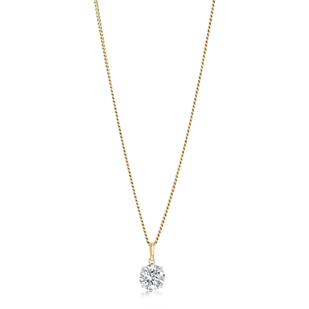 Luminesce Lab Grown 3/4 Carat Diamond Solitaire Pendant in 9ct Yellow Gold