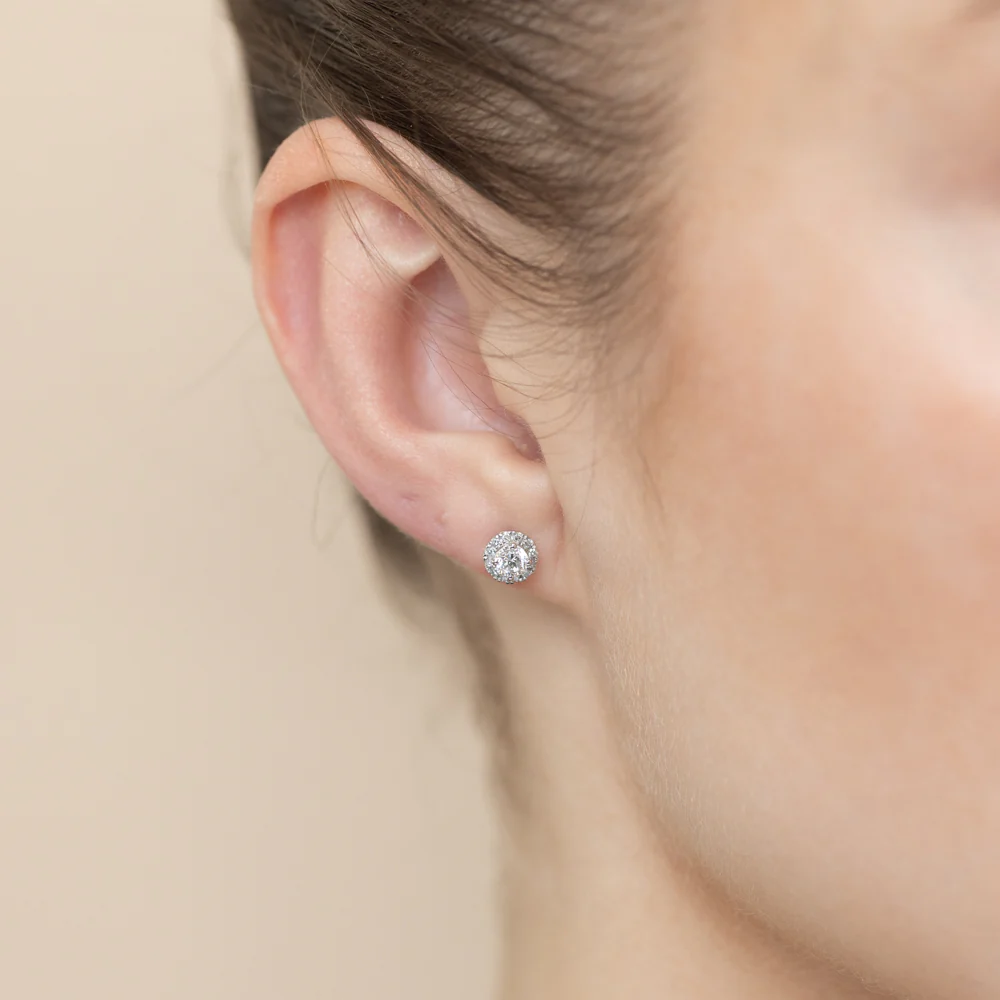 Luminesce Lab Grown 3/4 Carat Diamond Stud Earrings in Platinum - Image 2