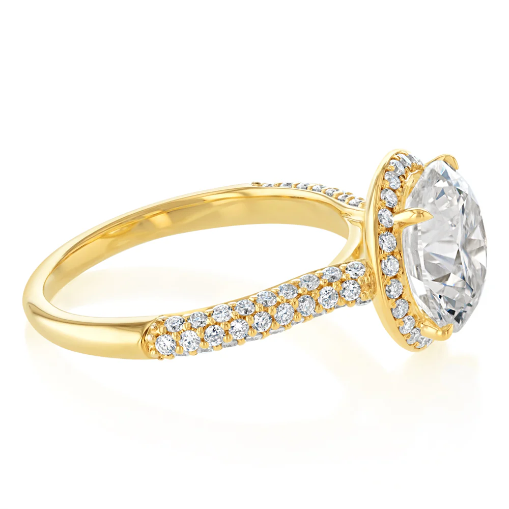 Luminesce Lab Grown 3.5 Carats with 3 Carats Center Diamond in 9ct Yellow Gold - Image 2