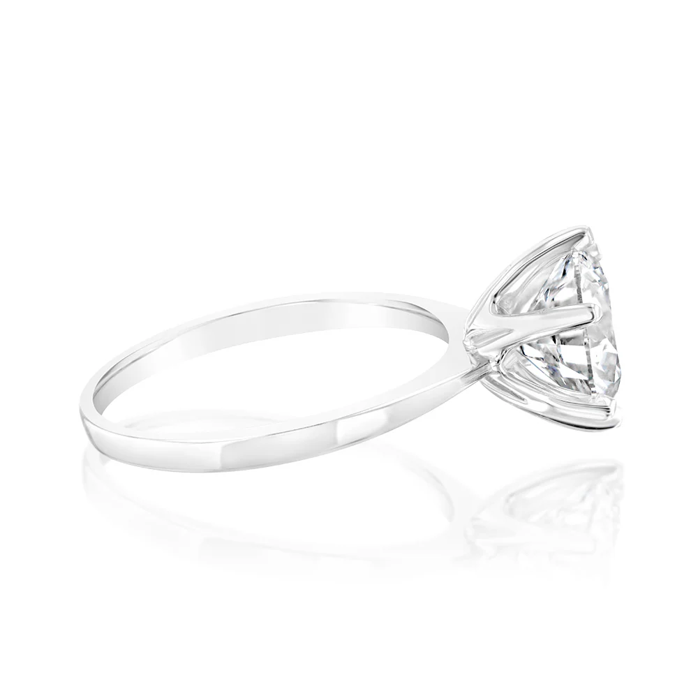 Luminesce Lab Grown 3 Carat Certified Ring in 18ct White Gold - Image 2