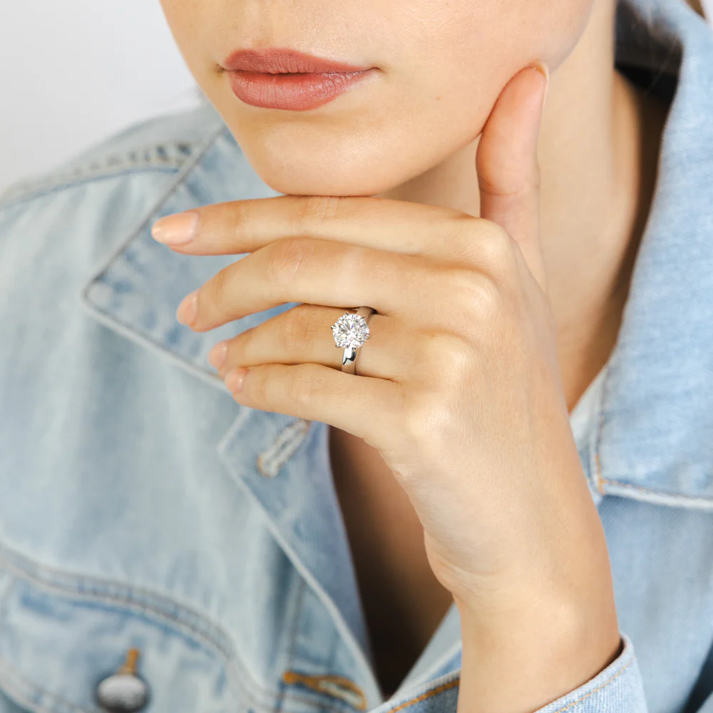 Luminesce Lab Grown 3 Carat Diamond Solitaire Ring in Platinum - Image 4