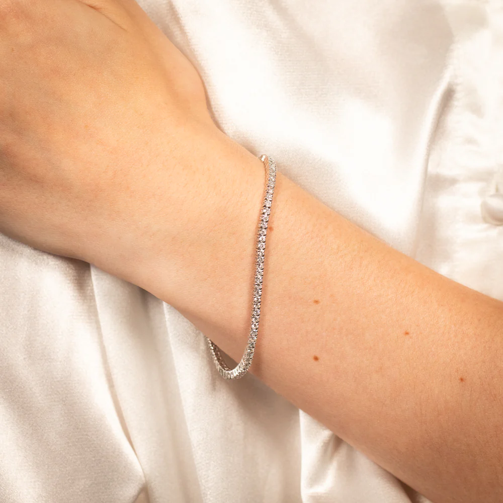 Luminesce Lab Grown 3 Carat Diamond Tennis Bracelet in Sterling Silver - Image 6