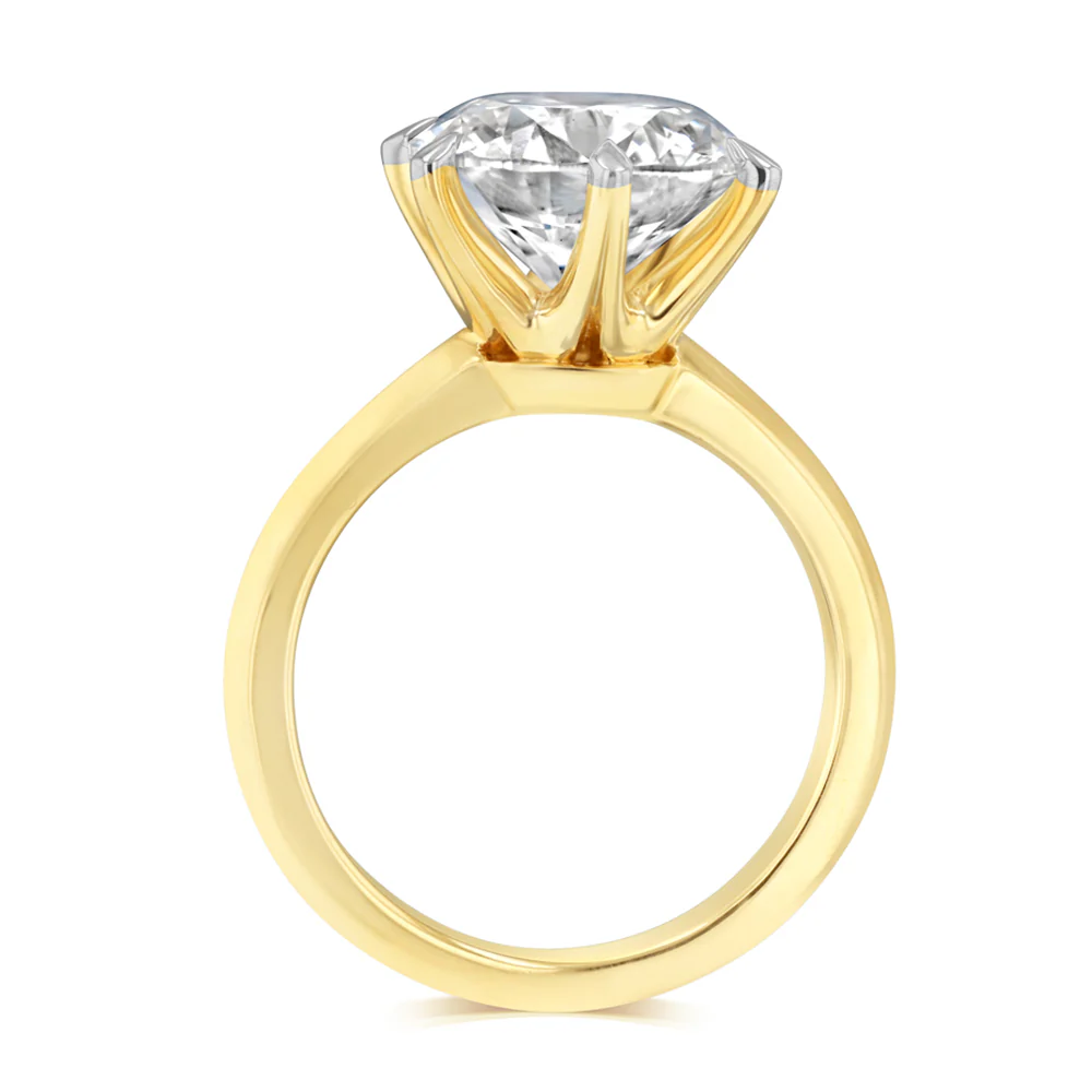 Luminesce Lab Grown 4 Carat Diamond Brilliant Solitaire Ring in 9ct Yellow Gold - Image 3