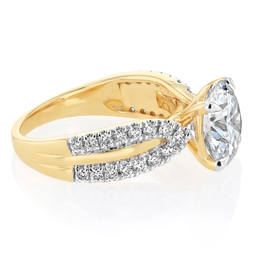 Luminesce Lab Grown 4 Carat Diamond Ring in 9ct Yellow Gold - Image 2