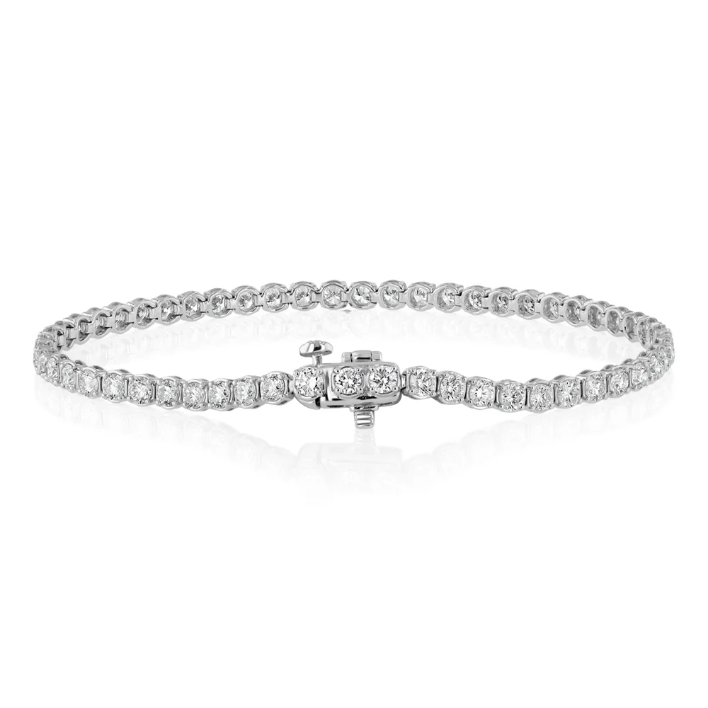 Luminesce Lab Grown 4 Carat Diamond Tennis Bracelet in Platinum - Image 4