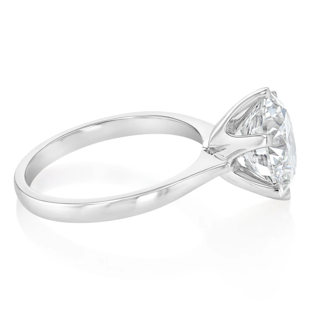 Luminesce Lab Grown 4 Carats Certified Diamond Solitaire Ring in 18ct White Gold - Image 2