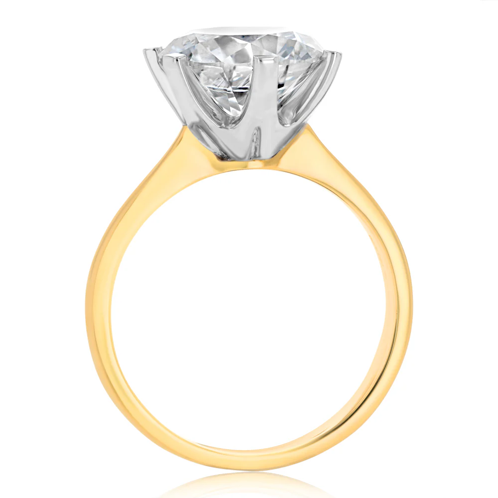 Luminesce Lab Grown 4 Carats Certified Diamond Solitaire Ring in 18ct Yellow Gold - Image 3