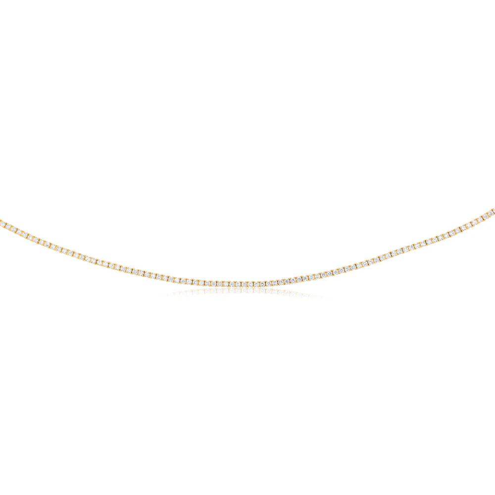 Luminesce Lab Grown 4 Carats Diamond Necklace 45cm in 9ct Yellow Gold - Image 2
