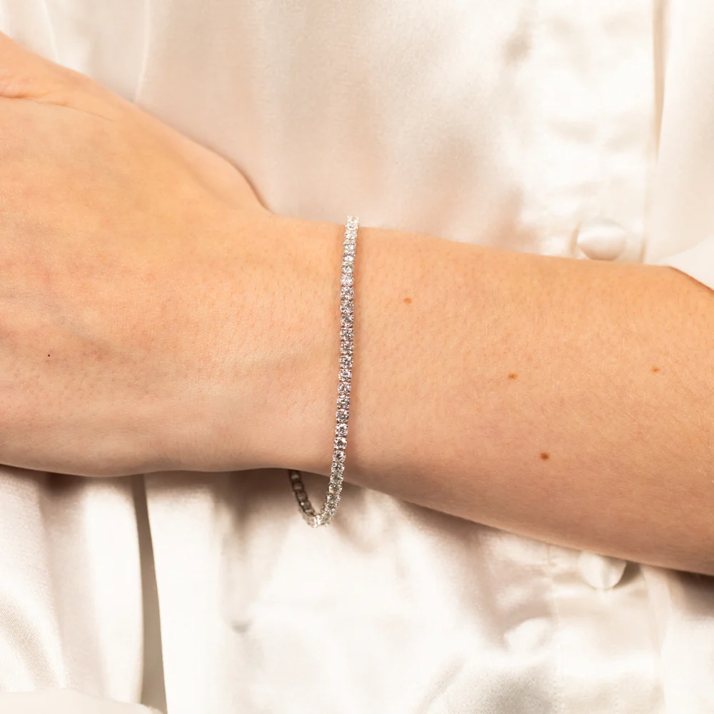 Luminesce Lab Grown 5 Carat Diamond Tennis Bracelet in 9ct White Gold - Image 3