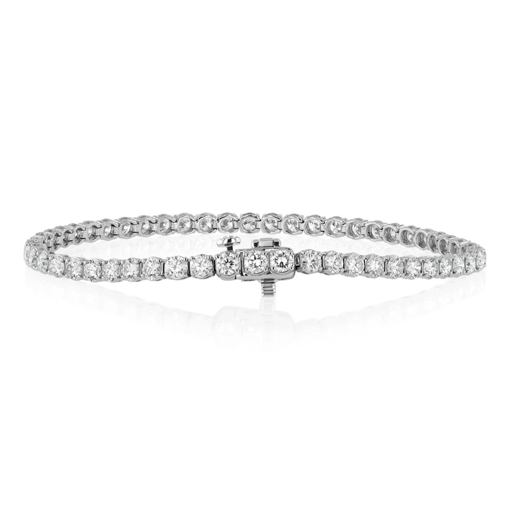 Luminesce Lab Grown 5 Carat Diamond Tennis Bracelet in Platinum - Image 4