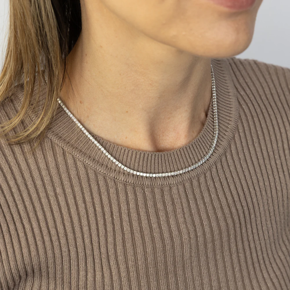 Luminesce Lab Grown 6 Carat Diamond 40cm Tennis Necklace in 9ct White Gold - Image 3