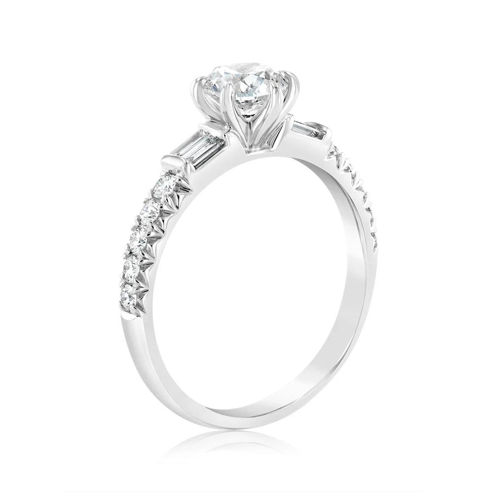 Luminesce Lab Grown 9ct White Gold 1 Carat Solitaire Fancy Diamond Ring - Image 3