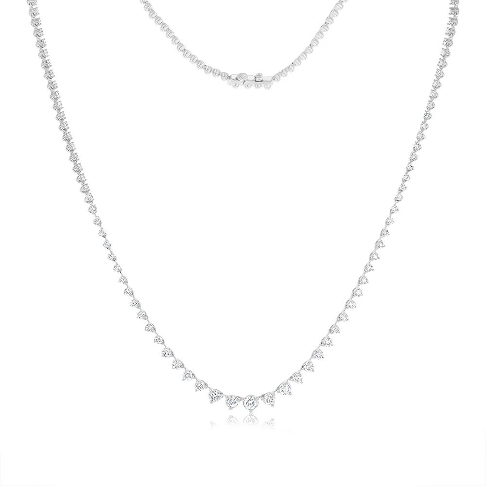 Luminesce Lab Grown 9ct White Gold 3 Carat Diamond Necklace