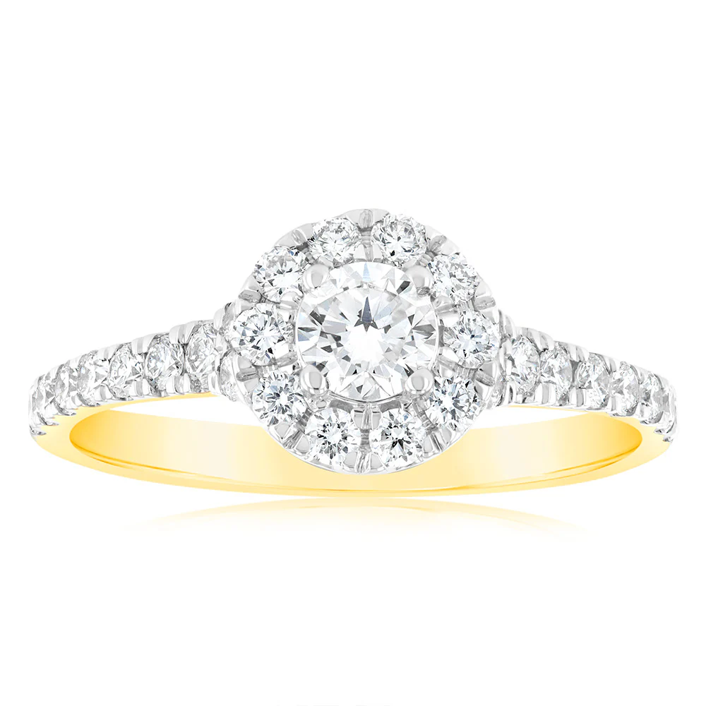 Luminesce Lab Grown 9ct Yellow Gold 0.75 Carat Diamond Solitaire Fancy Ring