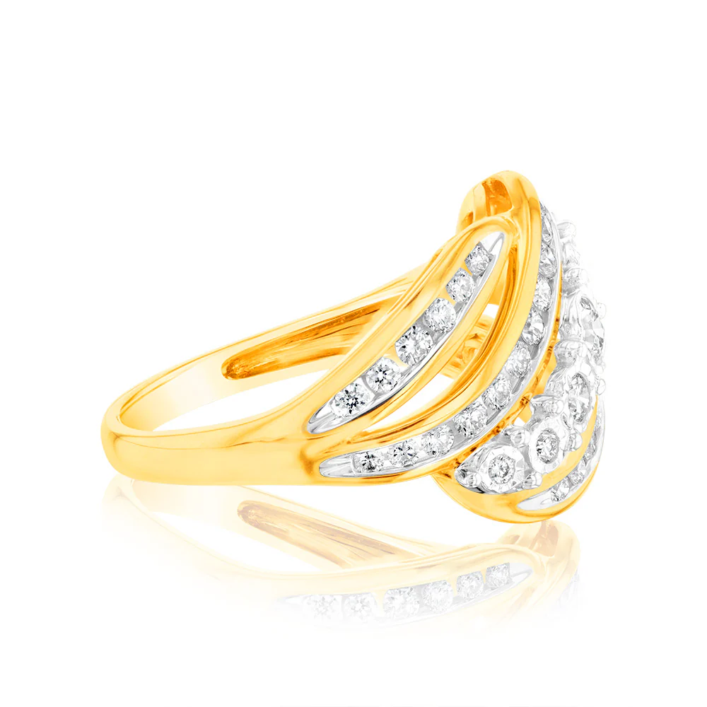 Luminesce Lab Grown 9ct Yellow Gold 0.75 Carat Dress Diamond Ring - Image 2