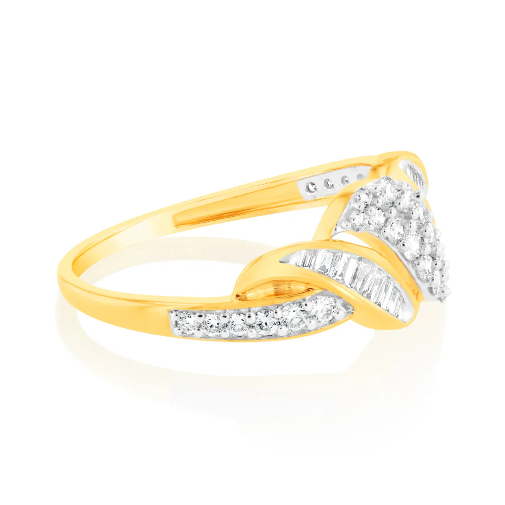 Luminesce Lab Grown 9ct Yellow Gold 1/2 Carat Diamond Channel Set Ring - Image 2