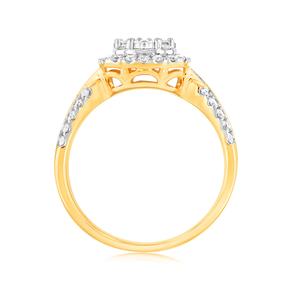 Luminesce Lab Grown 9ct Yellow Gold 1/2 Carat Diamond Ring - Image 4
